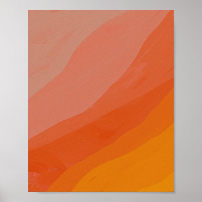 Póster Ondas En Textura - Paleta Naranja (Frente)