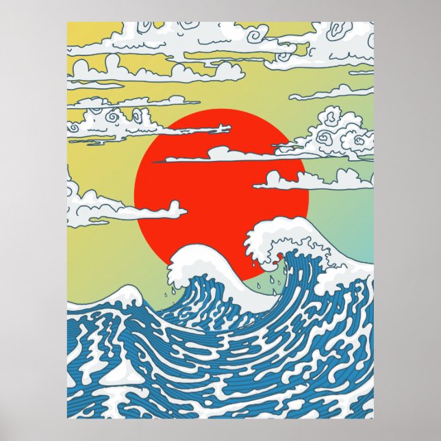 Póster Ondas japonesas (Frente)