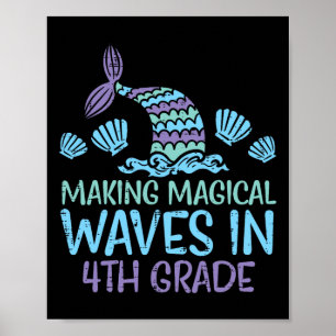Póster Ondas mágicas de sirena de cuarto grado cuarto día