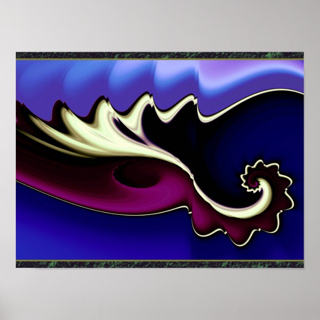 Póster Ondas moradas y azules (Frente)