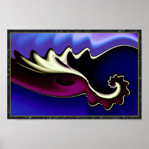 Póster Ondas moradas y azules