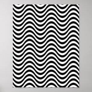 Póster Ondas negras y blancas