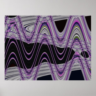 Póster ondas púrpuras del negro