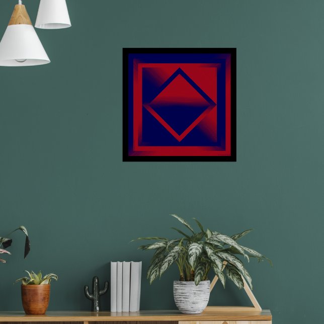 Póster Ondas rojas y púrpura (Salón 1)