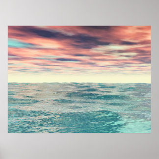 Póster Ondas turquesas