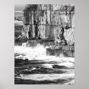 Póster Ondas y piedra - B&W 2
