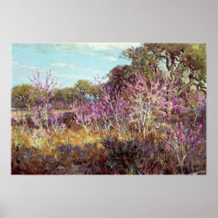 Póster Onderdonk - Árbol de Redbud en Flor, Leon Springs