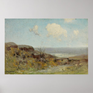 Póster Onderdonk - Ladera rocosa con estanque tranquilo 1