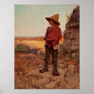 Póster Onderdonk - Pastor de cabras en San Antonio Quarry