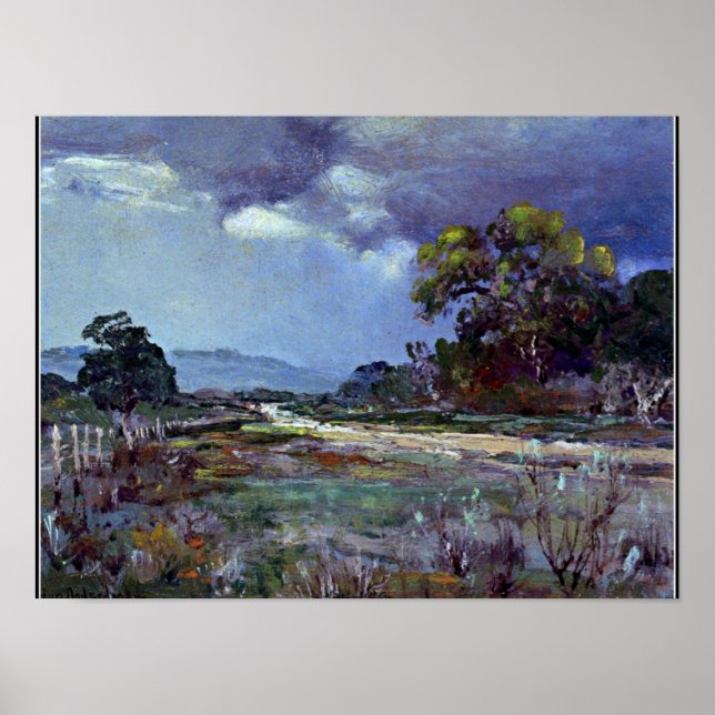 Póster Onderdonk - Se acerca la lluvia, suroeste de Texas (Frente)