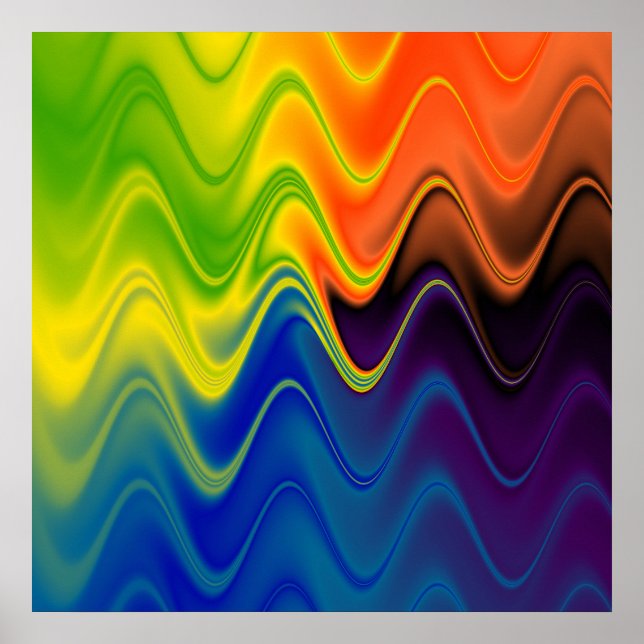 Póster Ondulado Multicolor Abstracto (Frente)