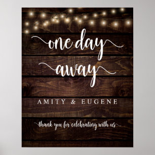 Póster One day away, Wedding Rehearsal Dinner Welcome