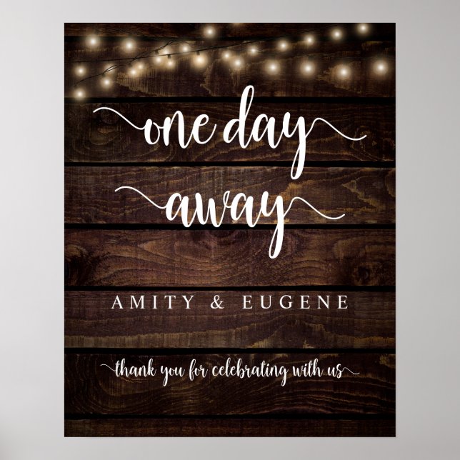 Póster One day away, Wedding Rehearsal Dinner Welcome (Frente)