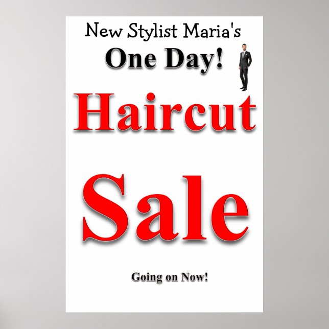 Póster One Day Haircut Sale Beauty Salon Poster (Frente)