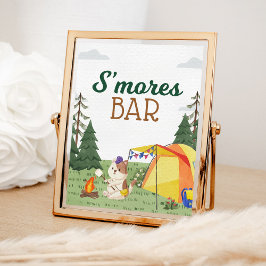 Póster One Happy Camper Birday Camping S'mores Bar