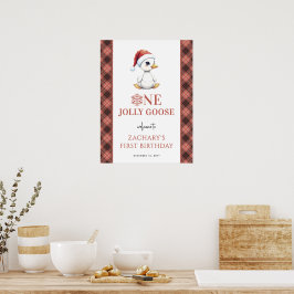 Póster One Jolly Goose Modern First Birthday Welcome Sign