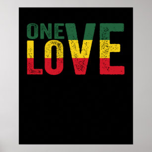 Póster One Love Jamaican Rasta Reggae