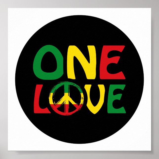 Póster One Love, Reggae design (Frente)