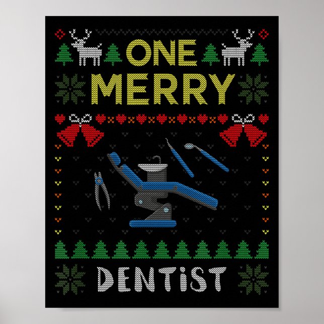 Póster One Merry Dentist Dental Doctor Ugly Christmas Swe (Frente)