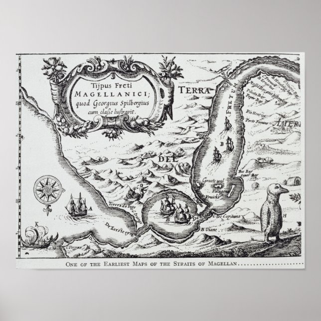 Póster One of the earliest maps of the Magellan (Frente)