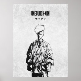Póster One Punch Man Saitama Minimalist Manga