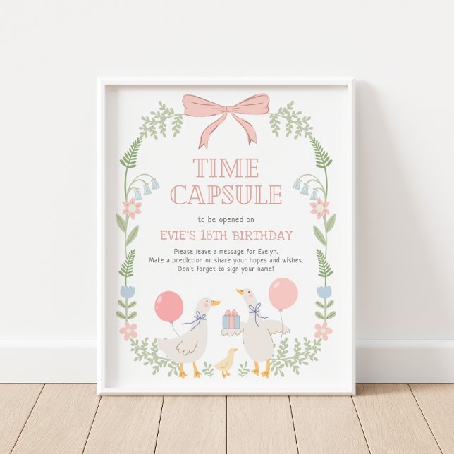 Póster One Silly Goose 1st Birthday Time Capsule Sign (Subido por el creador)