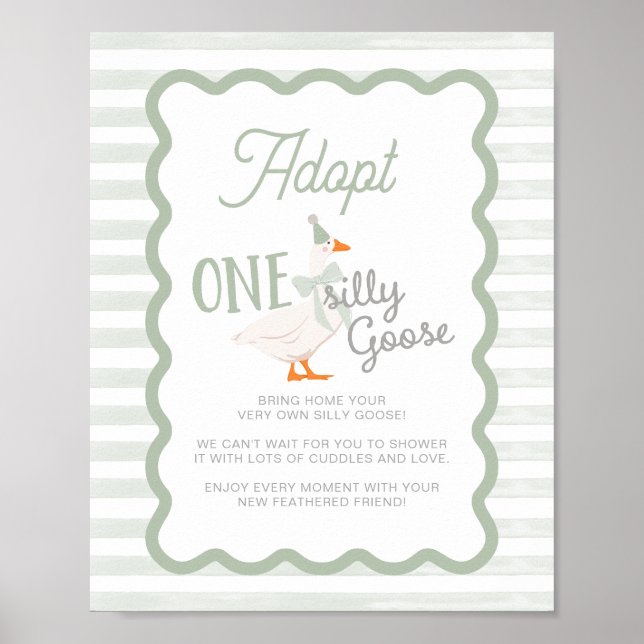 Póster One Silly Goose Adoption Sign  (Frente)
