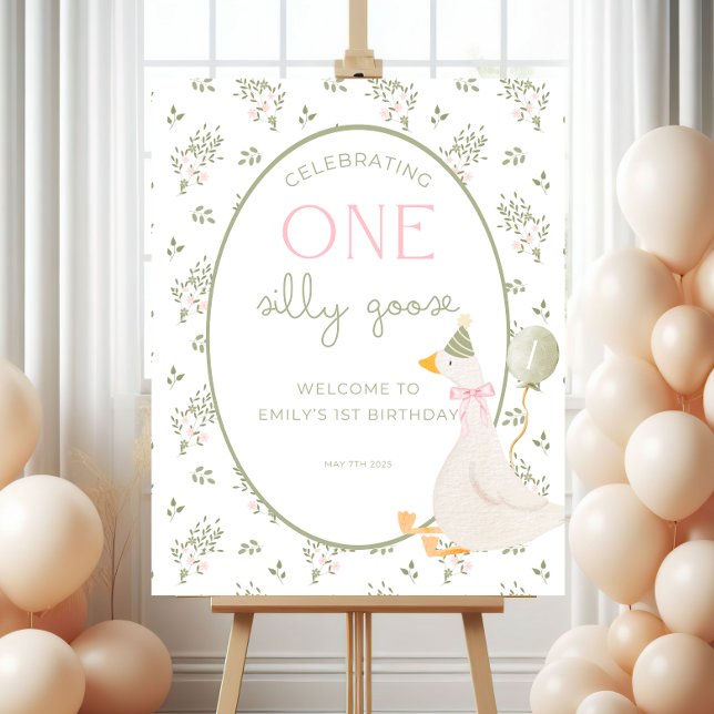 Póster One Silly Goose Birthday Welcome Sign (Subido por el creador)