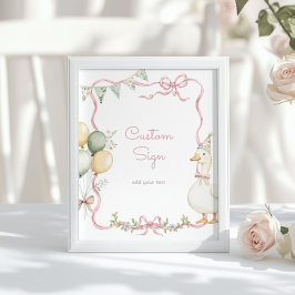 Póster One Silly Goose Pink Bow Custom