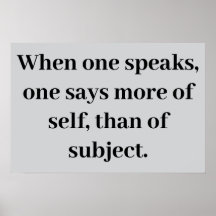 "One speaks of self" Poster