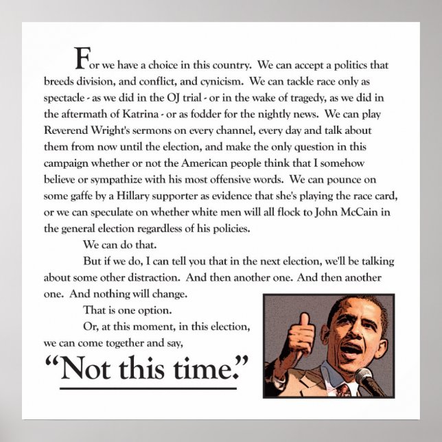 Póster One Speech.   One Dream (Frente)