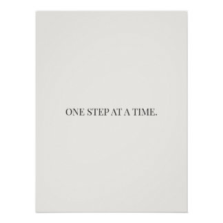 Póster one step at a time poster, encouragement wall art,