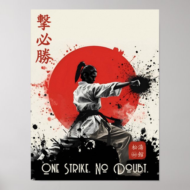 Póster One Strike No Doubt Traditional Shotokan Karate  (Frente)