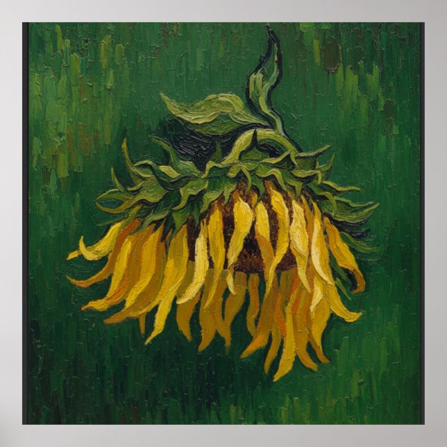 Póster One Sunflower After Van Gogh (Frente)