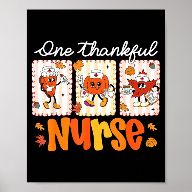Póster One Thankful Nurse Thanksgiving Turkey Day Nurse G (Frente)