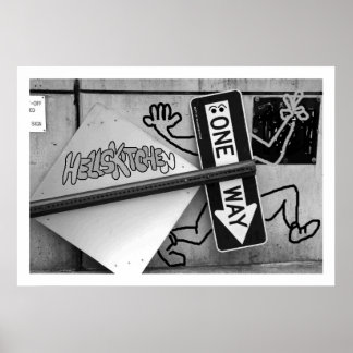 Póster "One way" a Hell's Kitchen Nueva York