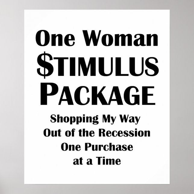 Póster One Woman Stimulus Package Shopper's Economics (Frente)