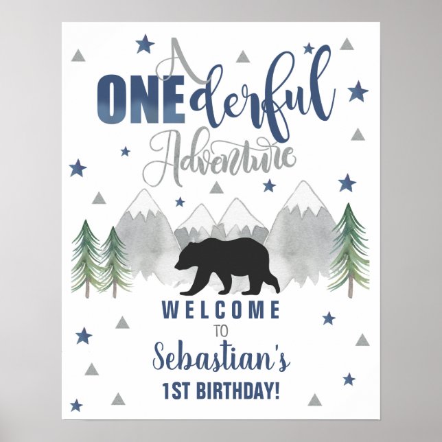 Póster Onederful Adventure Welcome Sign Bear Welcome (Frente)