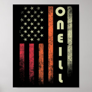 Póster Oneill Surname Funny Retro Vintage Birthday Americ