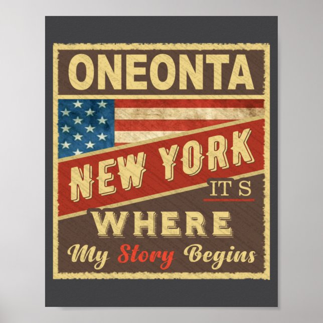 Póster Oneonta Ny Its Where My Story Begins _1  (Frente)