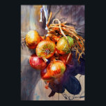Póster Onion acuarela pintura para el comedor de cocina<br><div class="desc">"Cebolla" ✍︎ Arte original - Pintura acuática de Samira Yanushkova y ART-209</div>