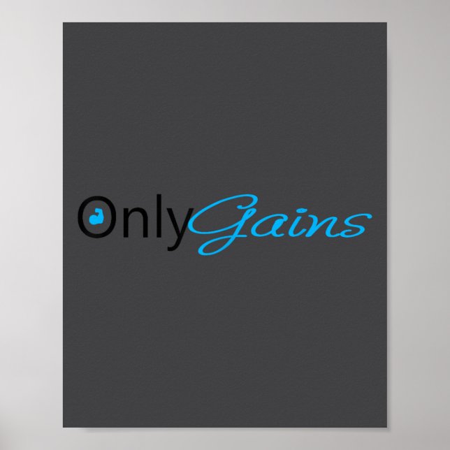 Póster Only Gains _ Funny Gym Motivation  (Frente)