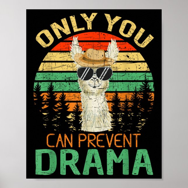 Póster Only You Can Prevent Drama Llama Camping  (Frente)
