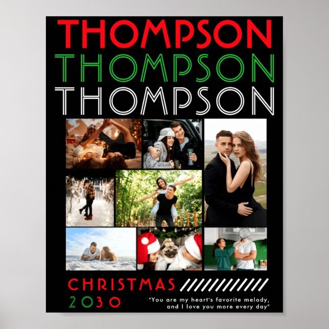 Póster Only You Photo Collage Couples Christmas Cture  (Frente)