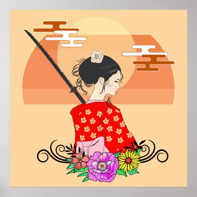 Póster Onna-Musha, Chica de Samurai (Frente)