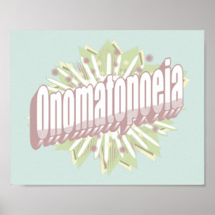 Póster Onomatopoyía Explosión Idioma Inglés