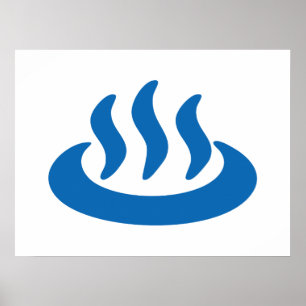 Póster Onsen ♨ Primavera Caliente 温 泉 Rótulo japonés