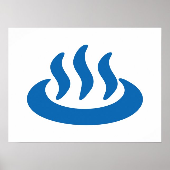 Póster Onsen ♨ Primavera Caliente 温 泉 Rótulo japonés (Frente)