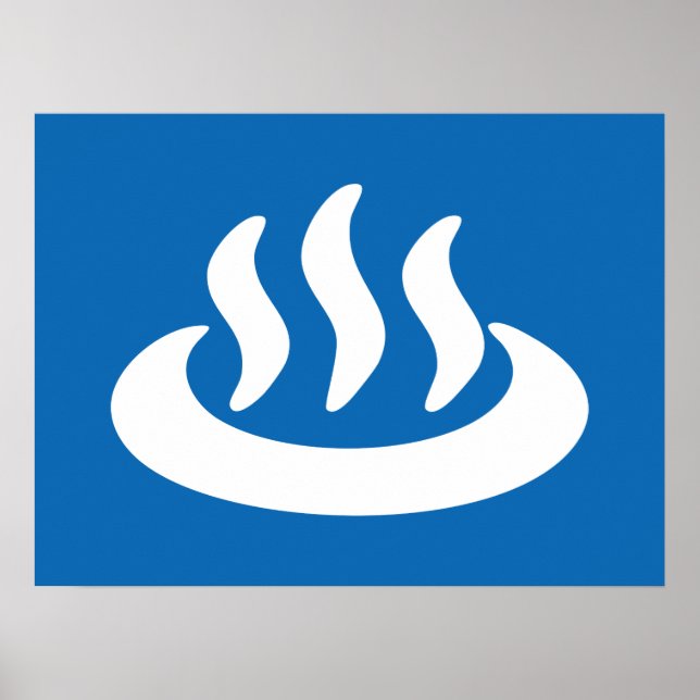 Póster Onsen ♨ Primavera Caliente 温 泉 Rótulo japonés (Frente)