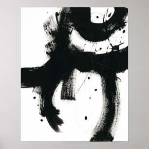 Póster Onyx Gesture - Black Paint Strokes
